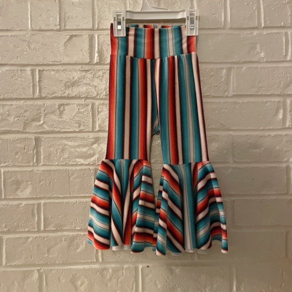 Vintage Velvet Matching Serape Set Boho Bellbottoms Crop Top - Picture 3 of 4